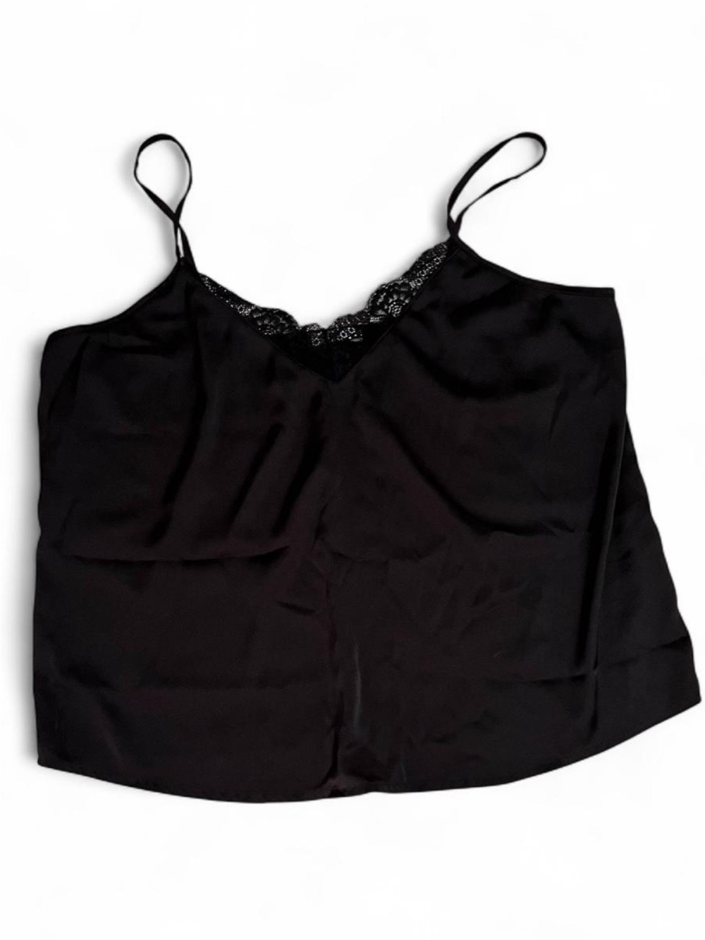 Black Lace-Trim Cami Top